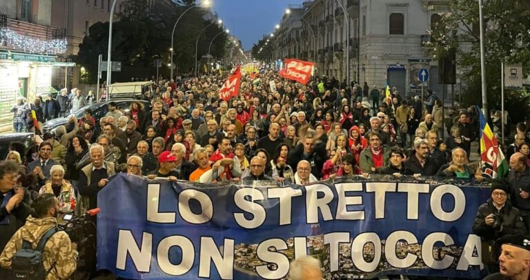 manifestazione noponte contro il ponte sullo stretto di messina