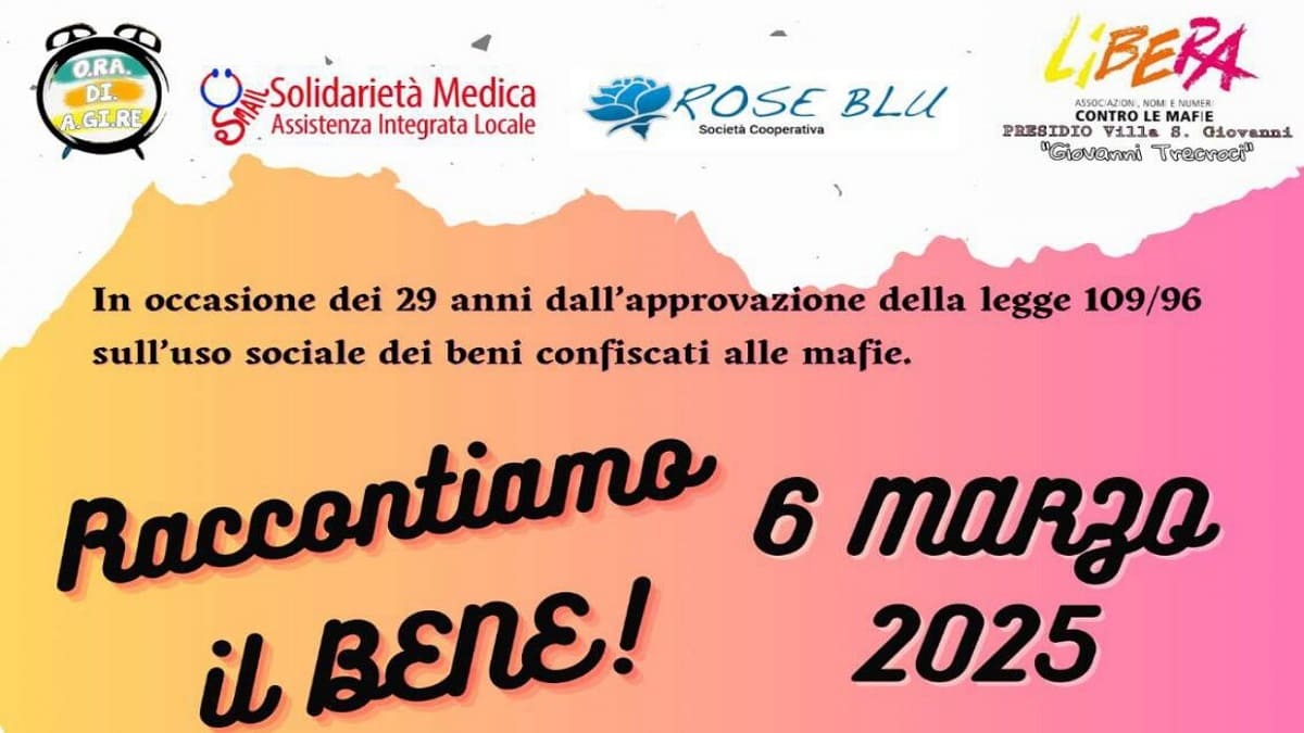 locandina evento siamo aperti 6marzo 2025 beni confiscati a villa san giovanni rc